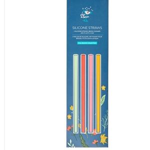 Chic & Tonic Set of 4 Silicone Straws + Brush Clea